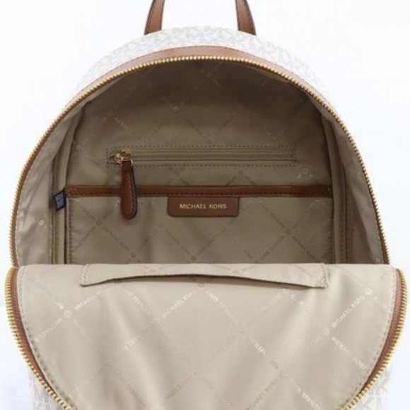 MICHAEL KORS Kenly Medium Backpack Signature Vanilla Bag - Picture 15 of 16